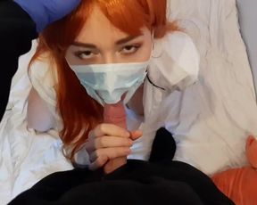 Corona Virus Patient do Blowjob for her Doctor