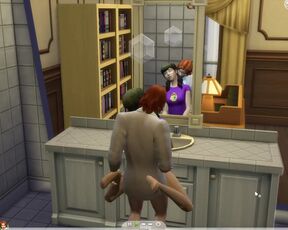 I fuck a cute girl in the library bathroom. [Sims 4]