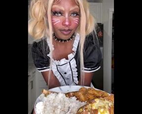 Naughty Cat Maid makes her Master Dinner