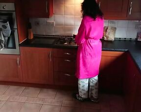 Hot Bhabhi Gives Blowjob to Her Dever in Kitchen