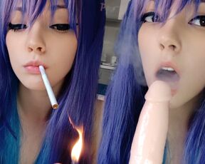 Adorable Anime Egirl Smoking and Teasing your cock (ask me for full vid)