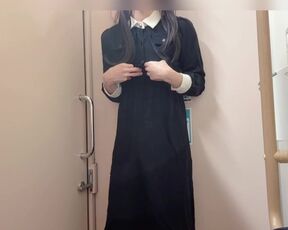 [Crossdressing] Japanese masturbation with a lot of ejaculation in a cute uniform