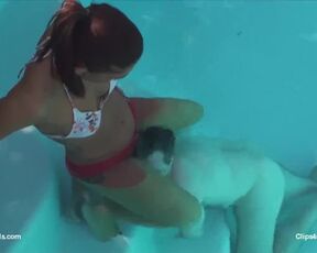 Mistress Ass and Pussy Worship inside Swimming Pool