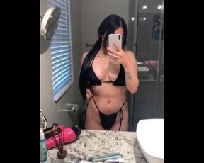 Big Tits Latina in Bikini Suit—follow my TikTok @darineren