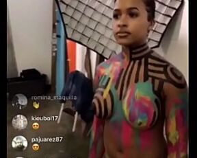 Instagram live nipple slip