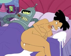 Futurama Porn - Amy Wong Fucked by Bender and Inflated with Cum