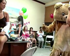 DANCING BEAR - Alaina Brooke's CFNM Fiesta With Big Dick Male Strippers!