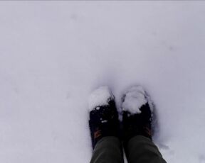 Taking a Short Walk in the Snow. Enjoying myself in my Favorite Boots at Winter.