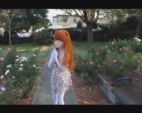 Kigurumi girl in the park :3