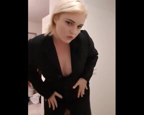 Seductive Teen in Stunning Dress does Striptease and Shows her Sexy Moves