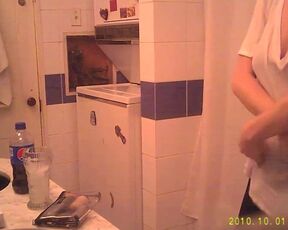 Hot Blonde in Bathroom-Dressing Spy Cam