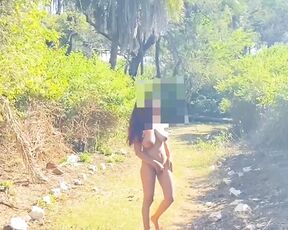 Nude walk in the jungle