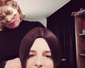 Mistress Fiona and Her cute sissy slave (phone footage)