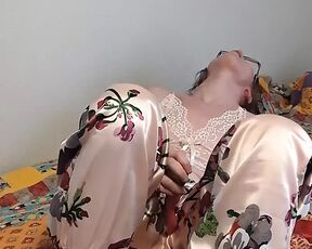 Petite adorable slut in pjs got super horny - cum countdown + lace panty tasting