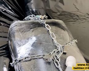 Fejira com  Multi-layer Zentai, chains wrapped mummy bondage orgasm