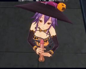 3D HENTAI POV Pumpkin girl jerking off your cock