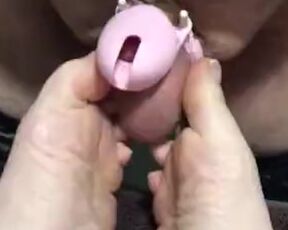 Wife makes me cum in chastity