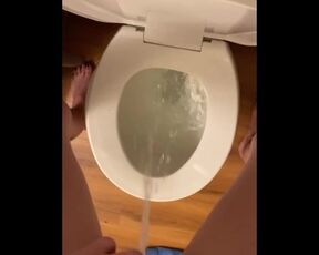 Girl Makes Huge Mess Pissing In Toilet Standing Up