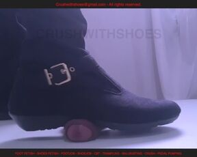 HARD Cock and Balls Trampling Shoejob With my Black Boots