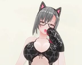 3D HENTAI Neko girl has a gorgeous orgasm and does AHEGAO