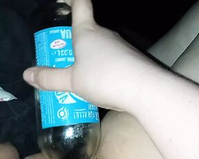 Squirting over bottle