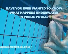 Real couples have real underwater sex in public pools filmed with a underwater camera