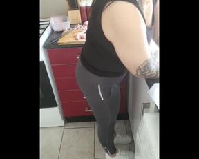 Gorgeous step mom fucked passionately in the kitchen