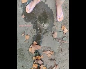 She made a big puddle outdoor. Watch Top Urination video with Pee Reverse at the end