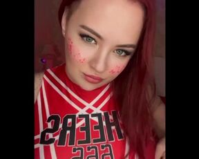 Loly Moon queezing her tits/ Cheerleader girl